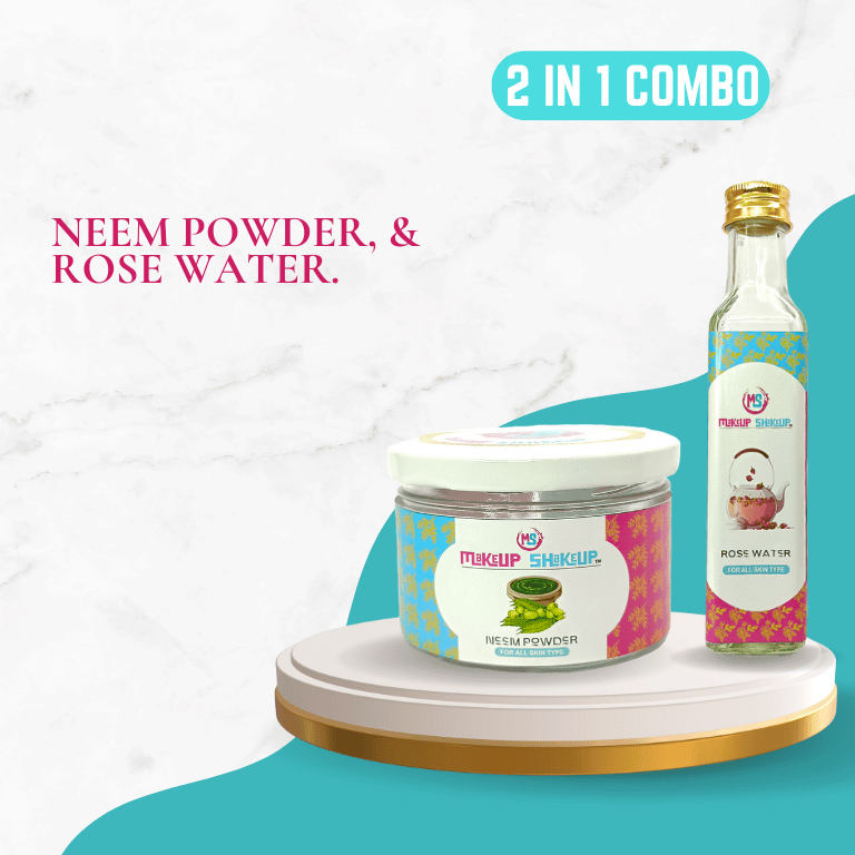 2 IN 1 COMBO PACK - NEEM POWDER, ROSE WATER.