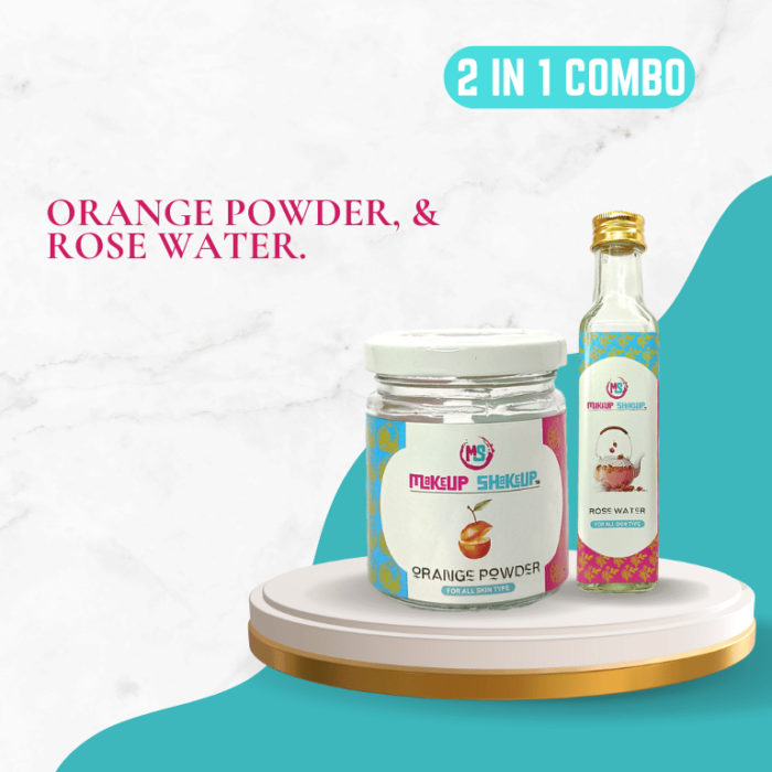 2 IN 1 COMBO PACK - ORANGE PEEL POWDER, ROSE WATER.