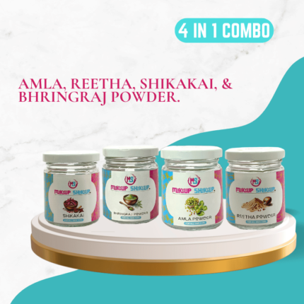 4 IN 1 COMBO PACK - AMLA POWDER, REETHA POWDER, SHIKAKAI POWDER, BHRINGRAJ POWDER.